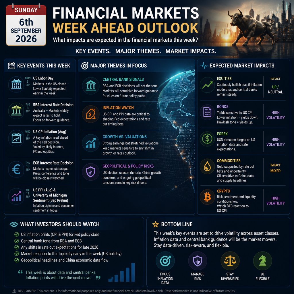 Financial markets week ahead outlook for September 6, 2026